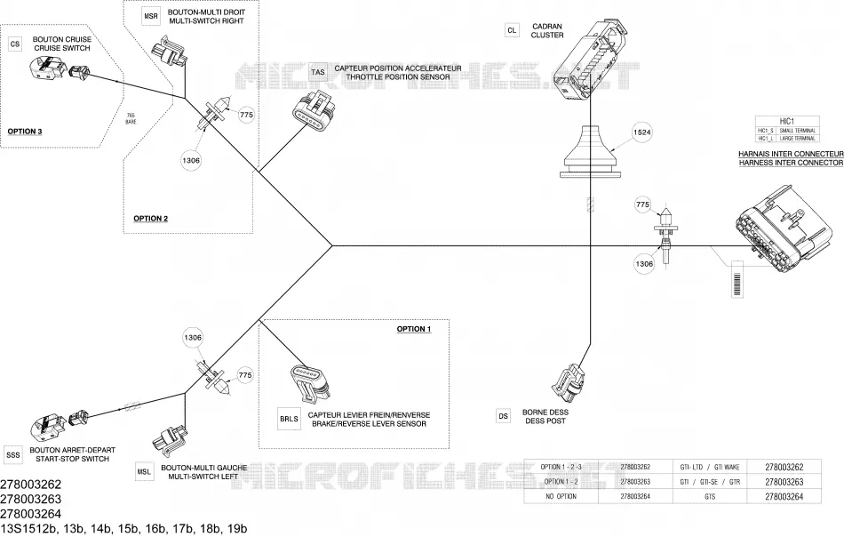 Electrical Harness - Steering Harness - 278003262-263-264 (Refer to Electrical System for Model)