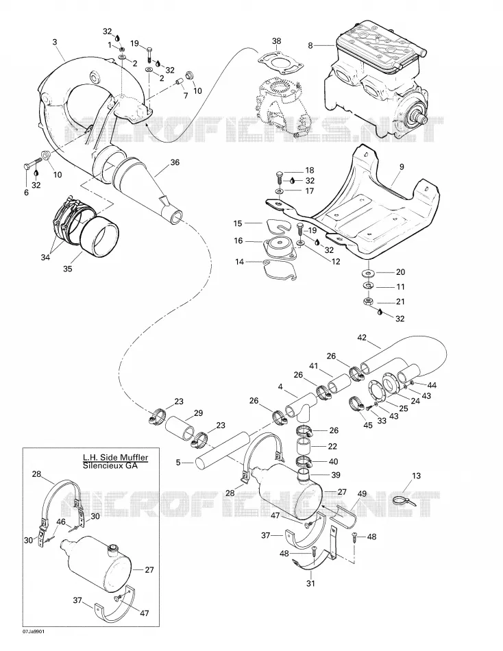 Engine Support And Muffler