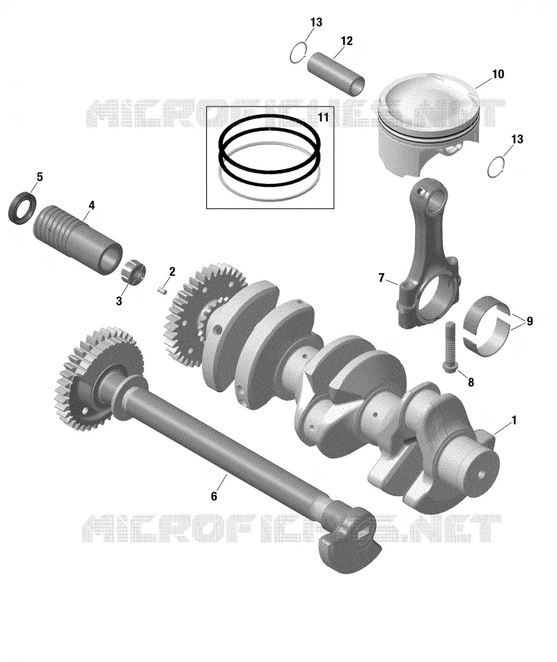 Engine - Crankshaft And Pistons -  1630 SCIC