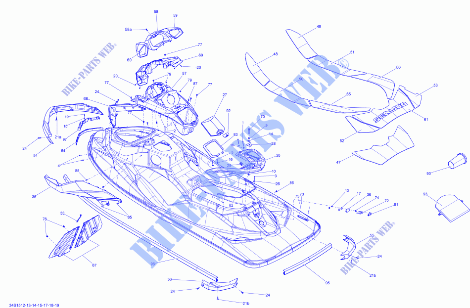 Body _34S1515 for Sea-Doo GTI SE 155 2015