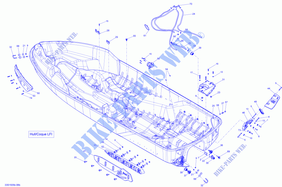 Hull LFI_33S1506b for Sea-Doo RXT-X 260 & RS 2015