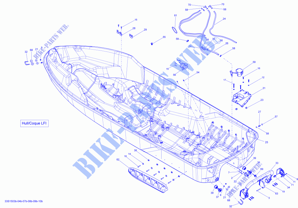 Hull LFI_33S1510b for Sea-Doo RXT 260 & RS 2015