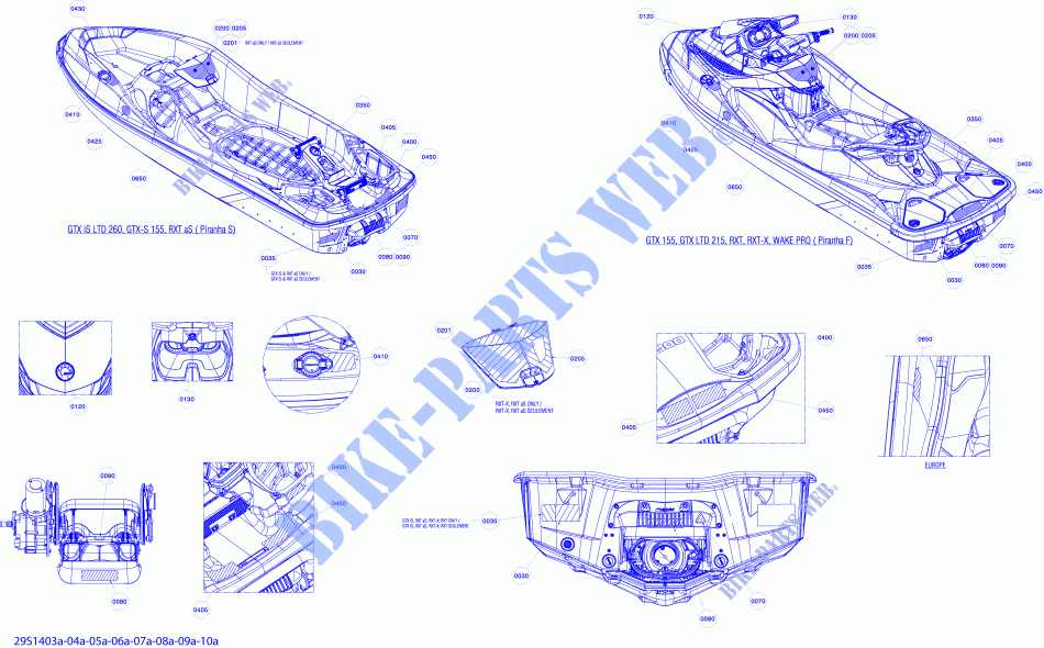 Decals _29S1403a for Sea-Doo GTX LIMITED iS 260 ( iS:SUSPENSON INTELLIGENTE) 2014
