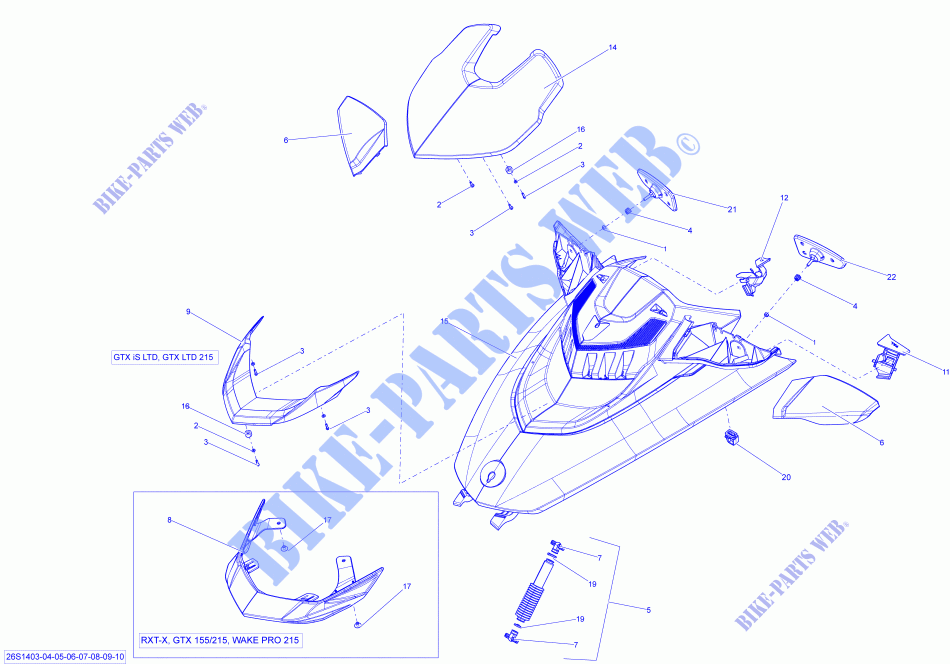 Front Cover _26S1407 for Sea-Doo GTX 155  2014