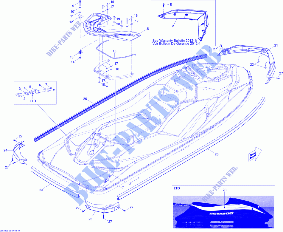 Body, Rear View for Sea-Doo GTI 130 (23CS/23CR) 2012