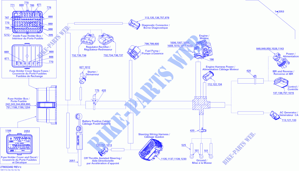 Electrical Harness , Main for Sea-Doo GTI 130 (23CS/23CR) 2012