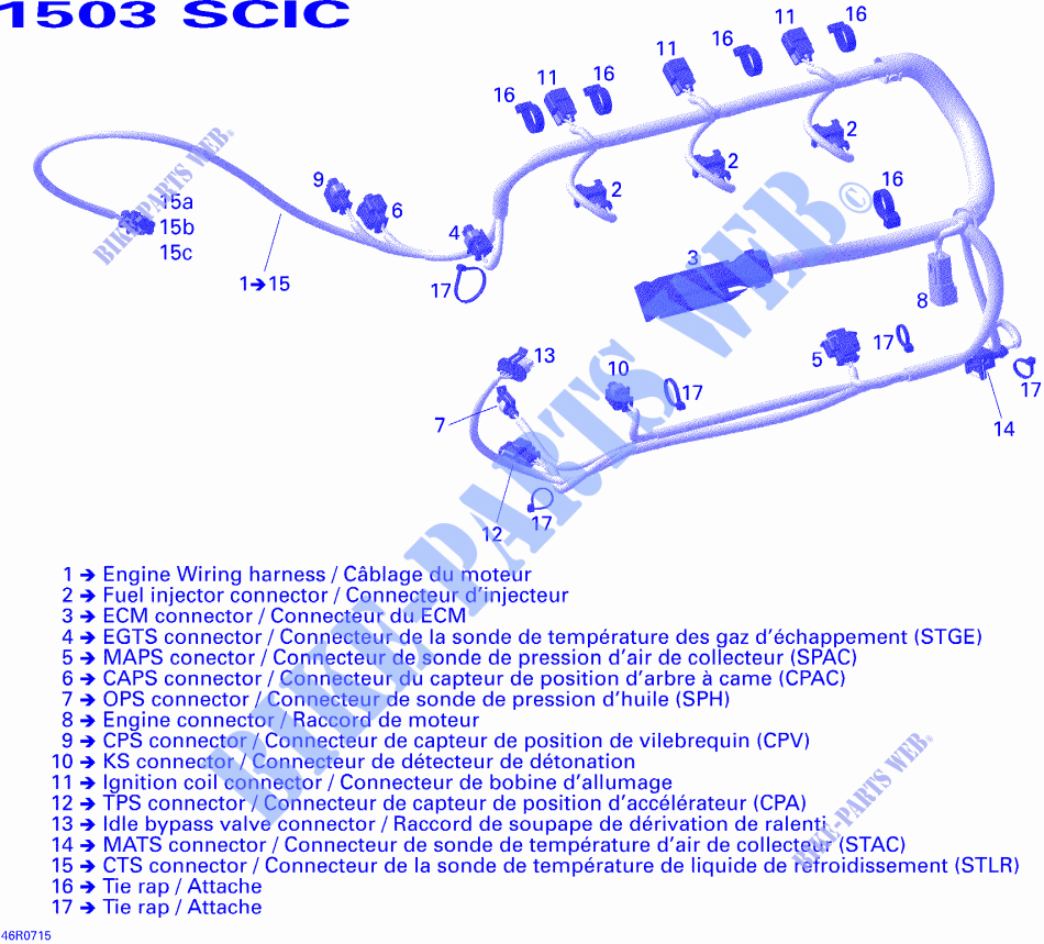 Engine Harness for Sea-Doo GTX WAKE 2007