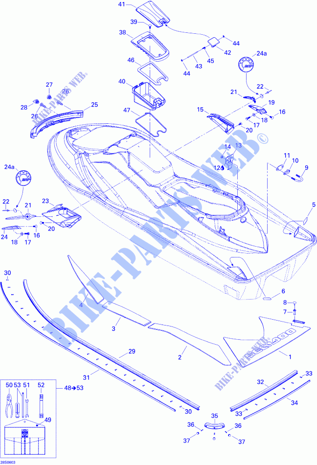 Body, Rear View for Sea-Doo GTX 4-TEC SC 2006