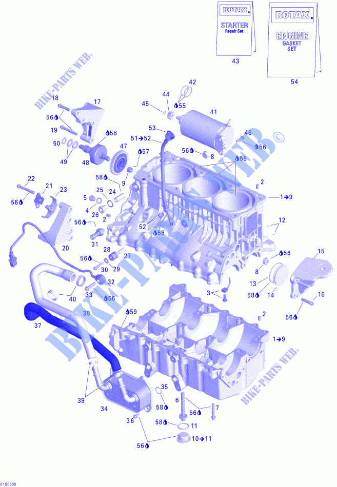 Engine Block for Sea-Doo GTX 4-TEC WAKE 2005