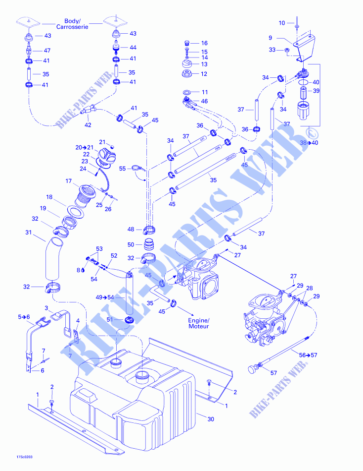 Fuel System for Sea-Doo RX 5579/5580/5581/5582 2002