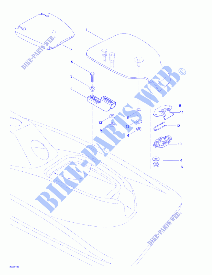 Rear Access Cover for Sea-Doo XP 5530/5531 2001