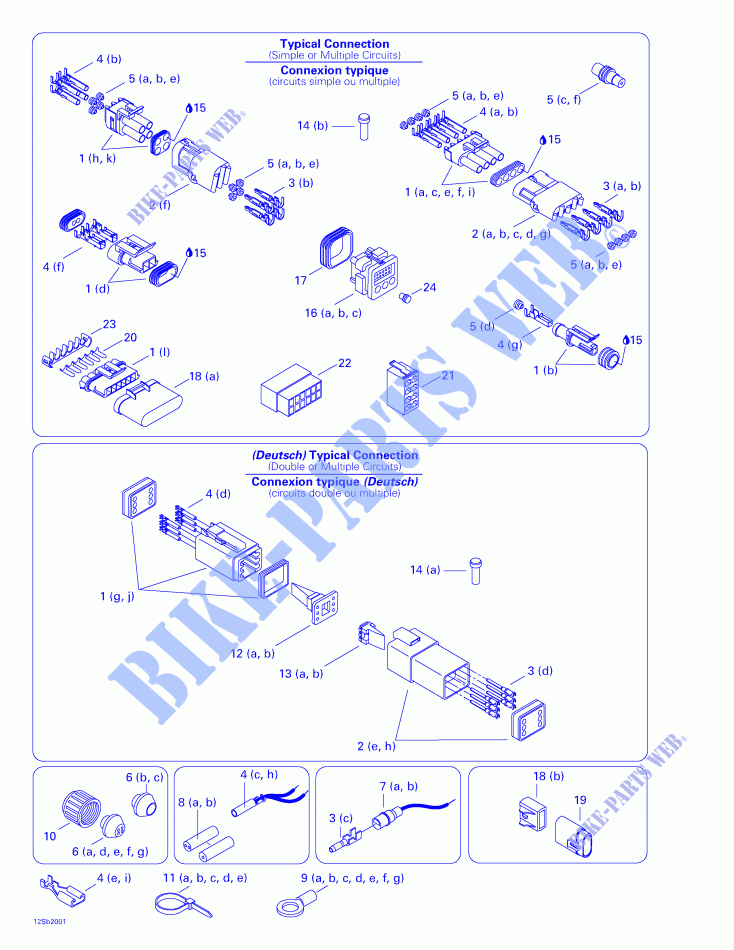 Typical Electrical Connections for Sea-Doo GSX RFI 5645/5654 ( FUEL INJECTION ) 2000
