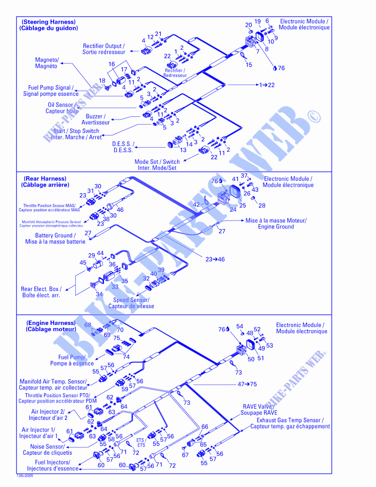 Electrical Harness for Sea-Doo GTX DI 5649/5659 2000