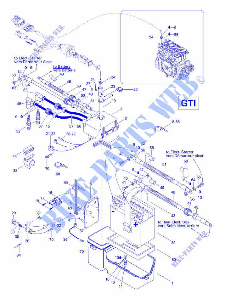 Rear Electrical Box (GTI) for Sea-Doo GTS 5818 1997