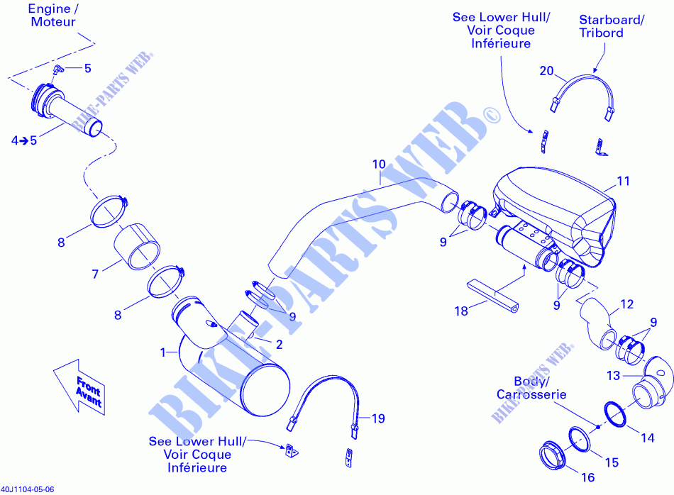 Exhaust System for Sea-Doo 00- Model Numbers 2011