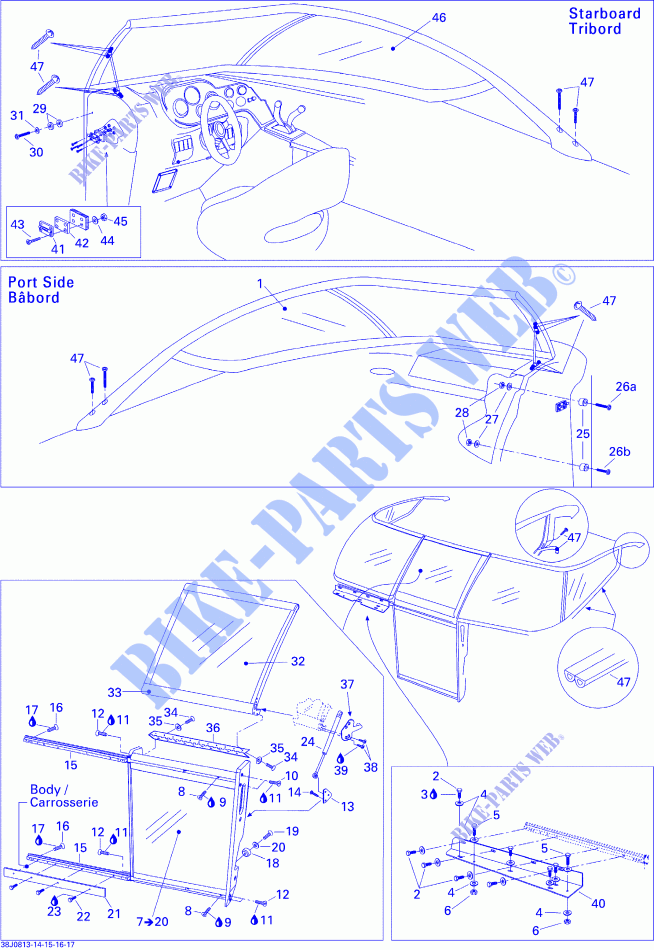 Windshield, Fixed for Sea-Doo 00- Model Numbers Edition 1 2008