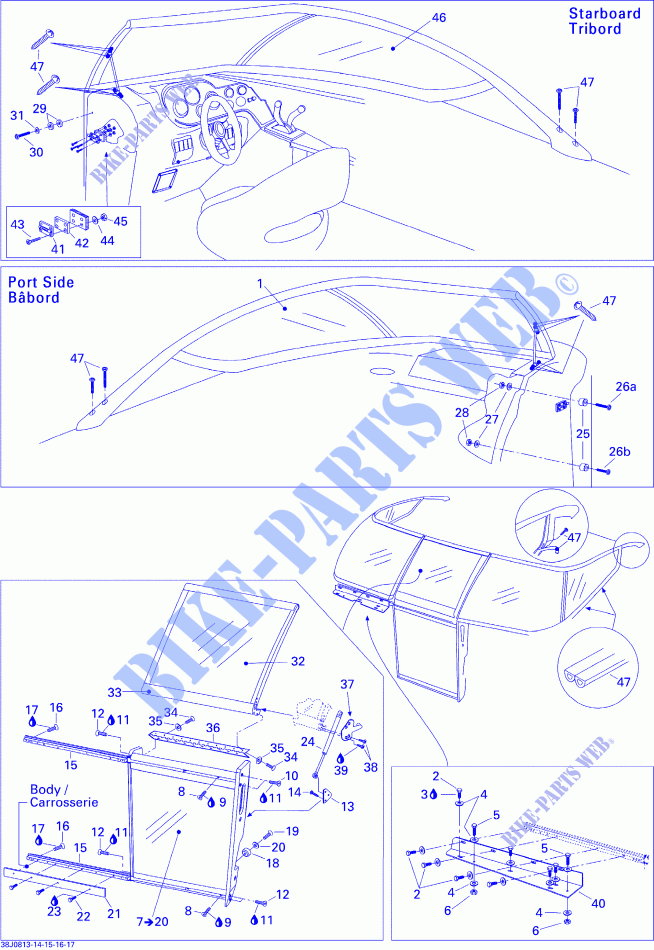 Windshield, Fixed for Sea-Doo 00- Model Numbers Edition 1 2008