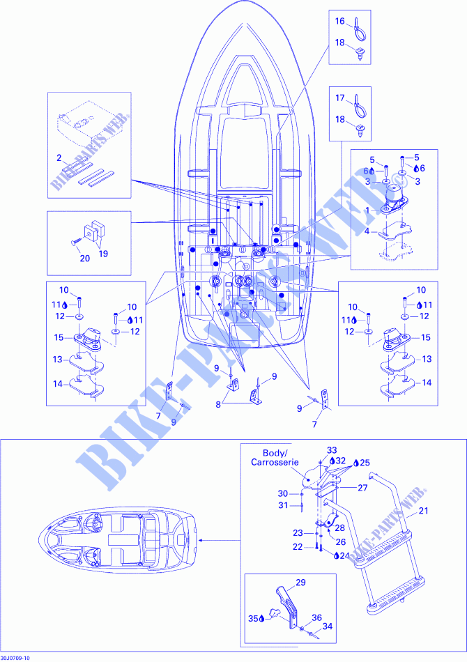 Lower Hull for Sea-Doo 00- Model Numbers Edition 1 2008