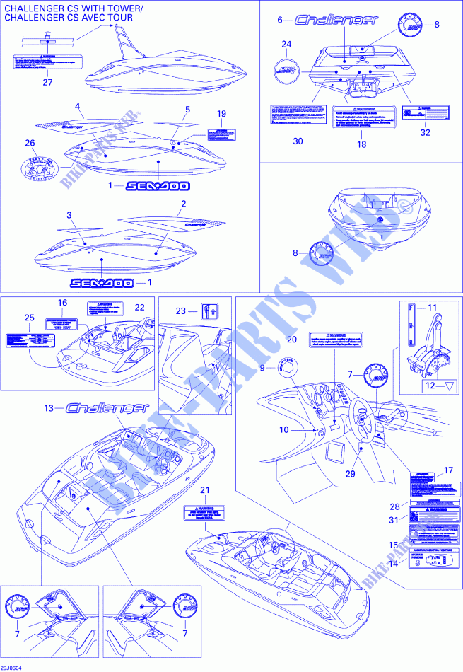 Decals for Sea-Doo 00- Model Numbers Edition 1 2006