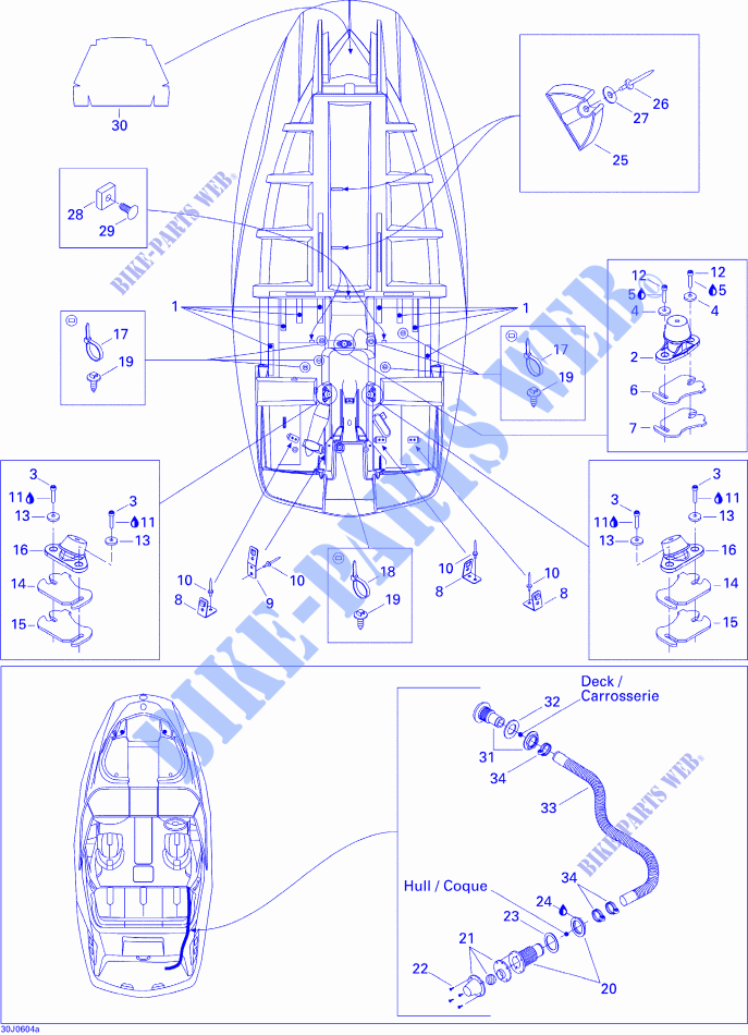 Lower Hull for Sea-Doo 00- Model Numbers Edition 1 2006