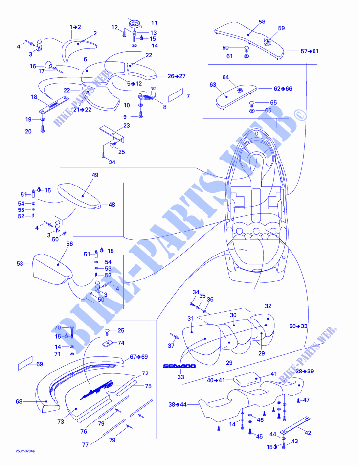 Seat (front And Rear) for Sea-Doo 01- Cooling System 2002