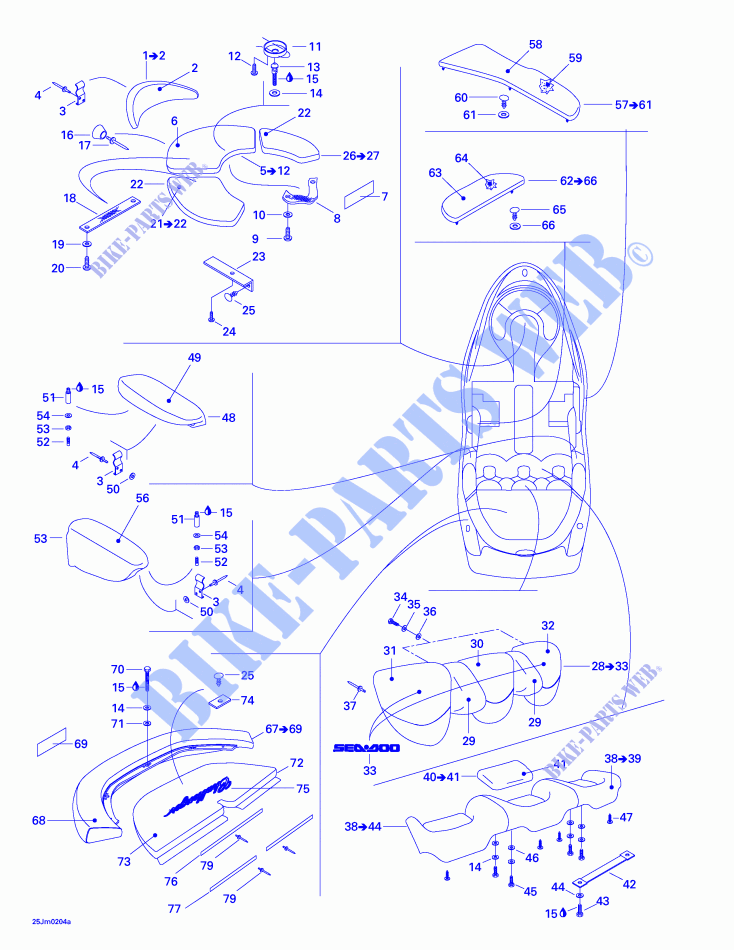 Seat (front And Rear) for Sea-Doo 01- Cooling System 2002